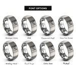 font options for inside engraving on grey grand canyon rim rings