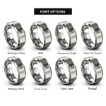 font options for inside engraving on silver grand canyon rim rings