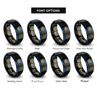 font options for inside engraving on gunmetal & blue grand canyon rim rings
