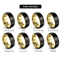 font options for inside engraving on black & gold grand piano rings