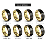 font options for inside engraving on black & gold grand piano rings