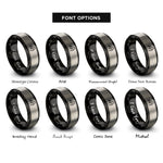 font options for inside engraving on black & grey grand piano rings