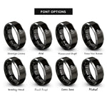 font options for inside engraving on black & grey grand piano rings
