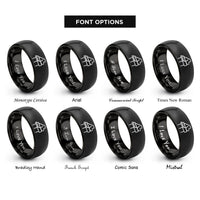 font options for inside engraving on black grand piano rings