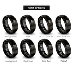 font options for inside engraving on black grand piano rings