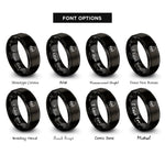 font options for inside engraving on black grand piano rings