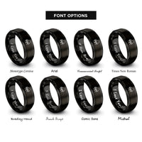 font options for inside engraving on black grand piano rings