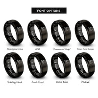 font options for inside engraving on black grand piano rings