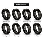 font options for inside engraving on black grand piano rings