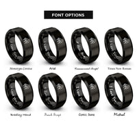 font options for inside engraving on black grand piano rings