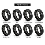 font options for inside engraving on black grand piano rings