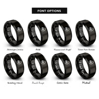 font options for inside engraving on black grand piano rings