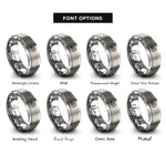 font options for inside engraving on silver grand piano rings
