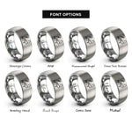 font options for inside engraving on gray grand piano rings