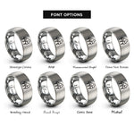 font options for inside engraving on gray grand piano rings