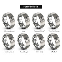 font options for inside engraving on gray grand piano rings