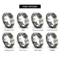 font options for inside engraving on gray grand piano rings