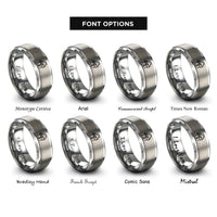 font options for inside engraving on grey grand piano rings