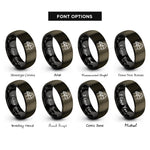 font options for inside engraving on gunmetal & black grand piano rings