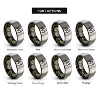 font options for inside engraving on gunmetal & grey grand piano rings