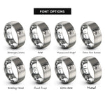 font options for inside engraving on gray grand staff clefs rings
