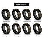 font options for inside engraving on gunmetal & black grand staff clefs rings