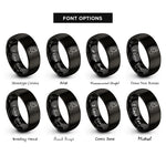 font options for inside engraving on black granddaughter heart rings