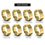 font options for inside engraving on gold grandson heart rings