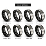font options for inside engraving on black & gray granny heart rings