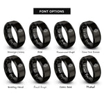 font options for inside engraving on black grape cluster rings