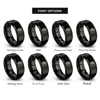font options for inside engraving on black grapes rings