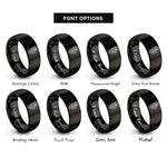 font options for inside engraving on black grapes bunch rings