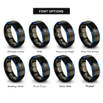 font options for inside engraving on gunmetal & blue graph rings