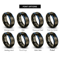 font options for inside engraving on gunmetal & blue graph rings
