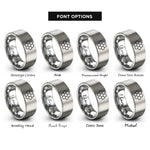 font options for inside engraving on gray graphene honeycomb rings