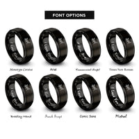 font options for inside engraving on black grasshopper rings
