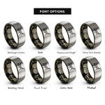font options for inside engraving on gunmetal & gray grasshopper rings