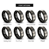 font options for inside engraving on black & grey graticule grid rings