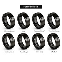 font options for inside engraving on black graticule grid rings