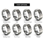 font options for inside engraving on grey graticule grid rings