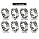 font options for inside engraving on grey graticule grid rings