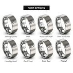 font options for inside engraving on grey gratitude lotus rings