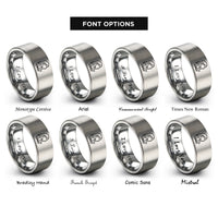 font options for inside engraving on grey gratitude lotus rings