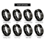 font options for inside engraving on black & grey gravestone rings