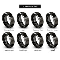 font options for inside engraving on black & grey gravestone rings