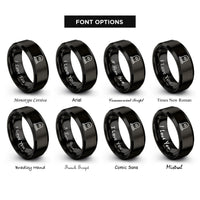 font options for inside engraving on black gravestone rings