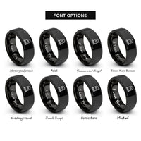 font options for inside engraving on black gravestone rings