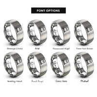 font options for inside engraving on gray gravestone rings
