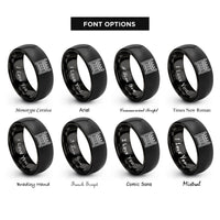 font options for inside engraving on black graveyard fence rings