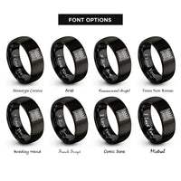 font options for inside engraving on black graveyard fence rings